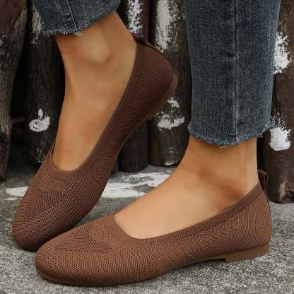Casual Soft Sole Hollow Out Weave Women's Flat Shoes-POIULTD