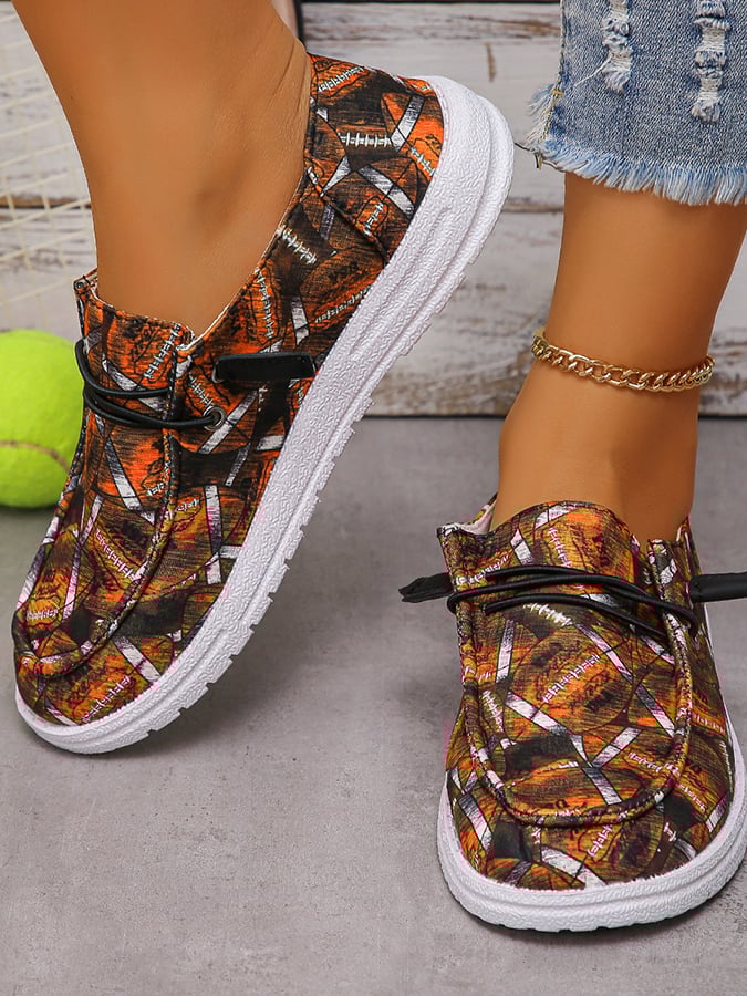 Women's Us Super Bowl Football Soft Sole Fashionable And Versatile Casual Sneakers-POIULTD
