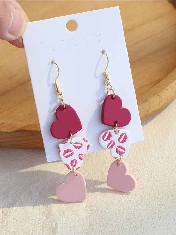 Women's Valentine's Day Multi-Layered Love Design Versatile Fashionable Earrings-POIULTD