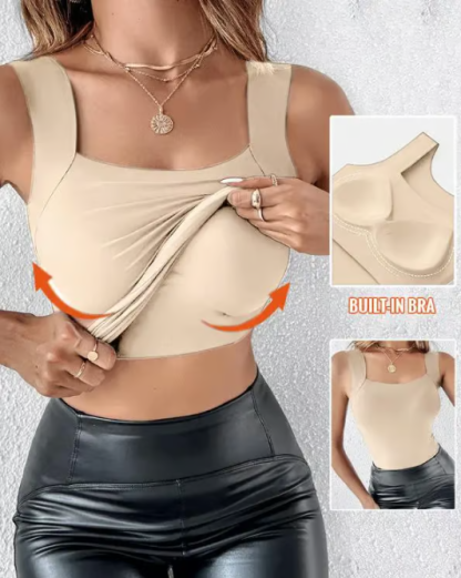 HOT SALE NOW !!🔥 U Neck Shapewear Built-in Bra Tank-POIULTD