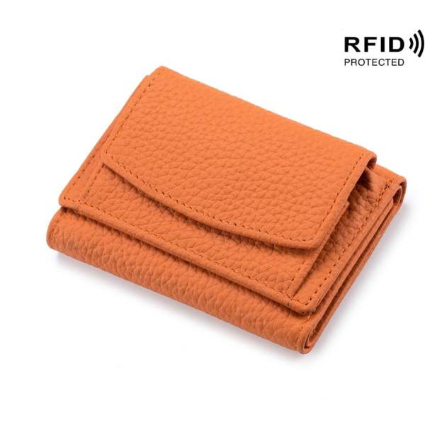 2024 New Genuine Leather RFID Blocking Card Holder Organizer Pocket Mini Wallet-POIULTD