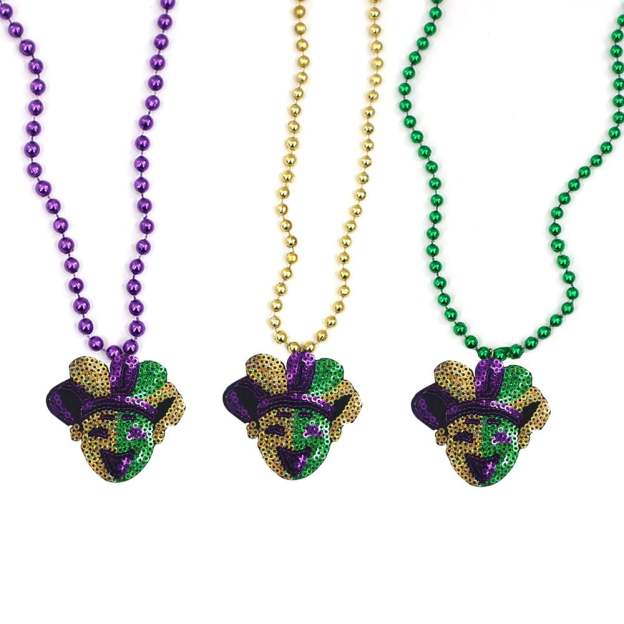 Unisex Mardi Gras Clown Necklace ( Contains 3 )-POIULTD