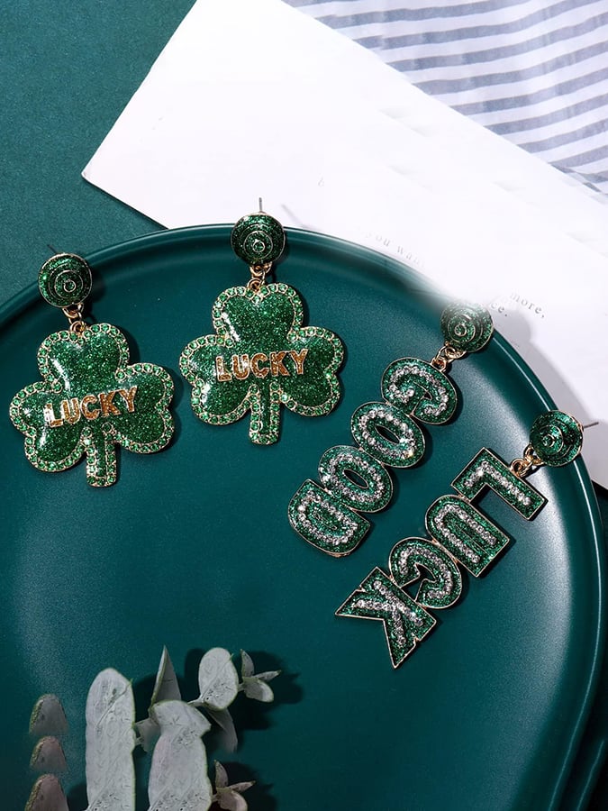 Women Fashionable And Versatile St. Patrick's Day Earrings-POIULTD