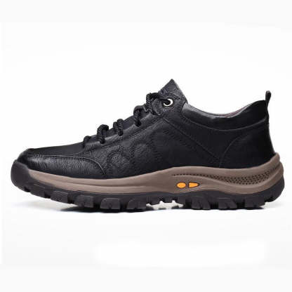Men's Casual Leather Good Arch Support & Non-slip Outdoor  Breathable Walking Shoes-POIULTD