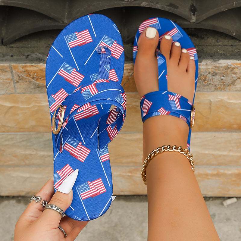 Women's Fashionable And Comfortable Flip-Flops With Buckle Beach Sandals-POIULTD