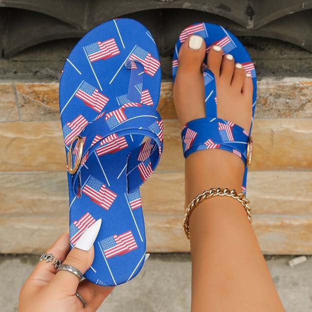 Women's Fashionable And Comfortable Flip-Flops With Buckle Beach Sandals-POIULTD