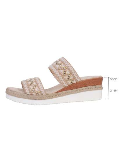 Summer New Foreign Trade Slope -To -Bottom Women's Shoes Cross -Border Large Size One Word With Casual Slope And Slip-POIULTD