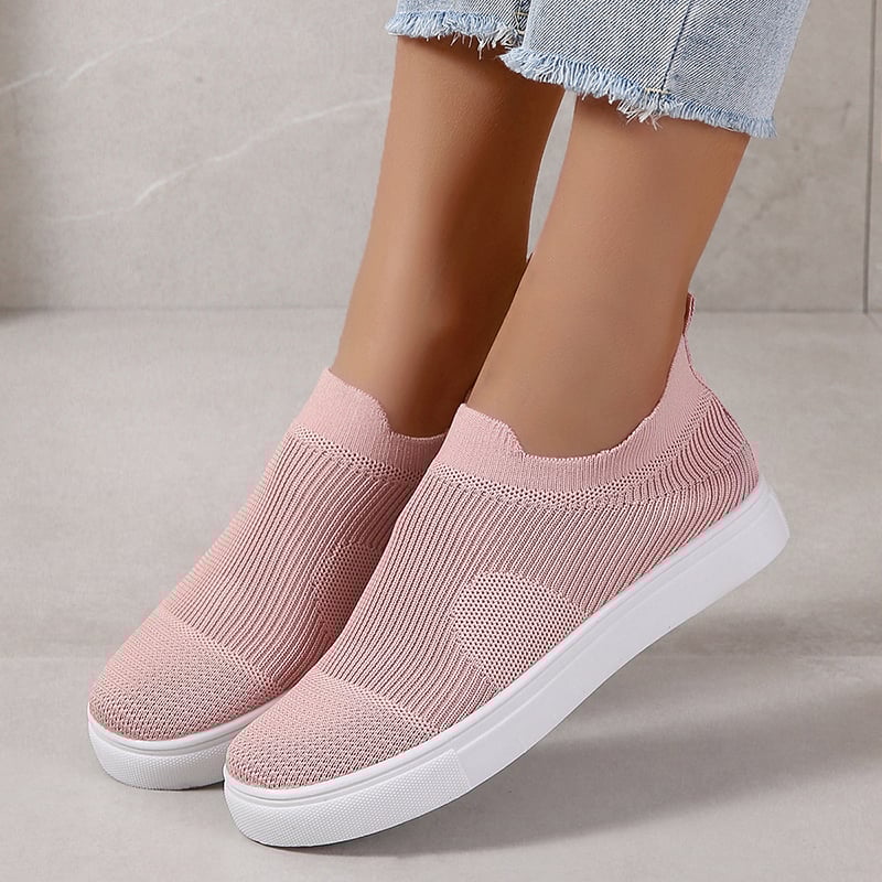 Casual Mesh Hollow Out Weave Women's Flat Shoes-POIULTD