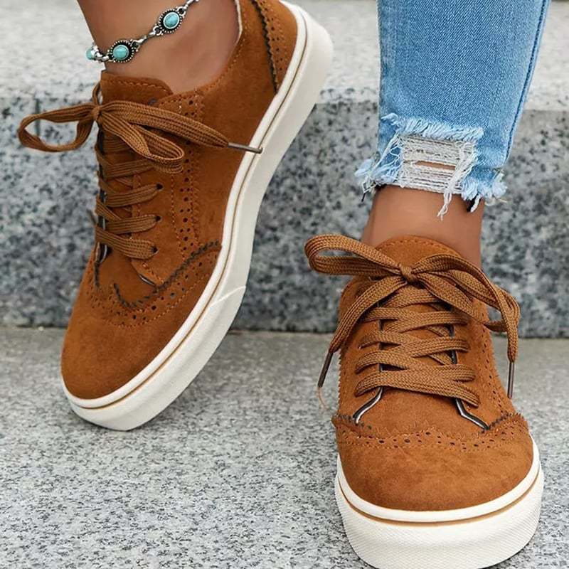 Women's Thick Bottom Lace Up Travel Casual Shoes-POIULTD