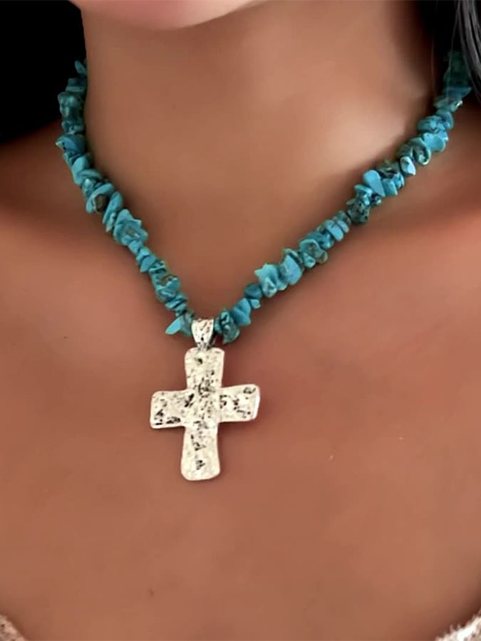 Women's Western Style Cross Necklace-POIULTD