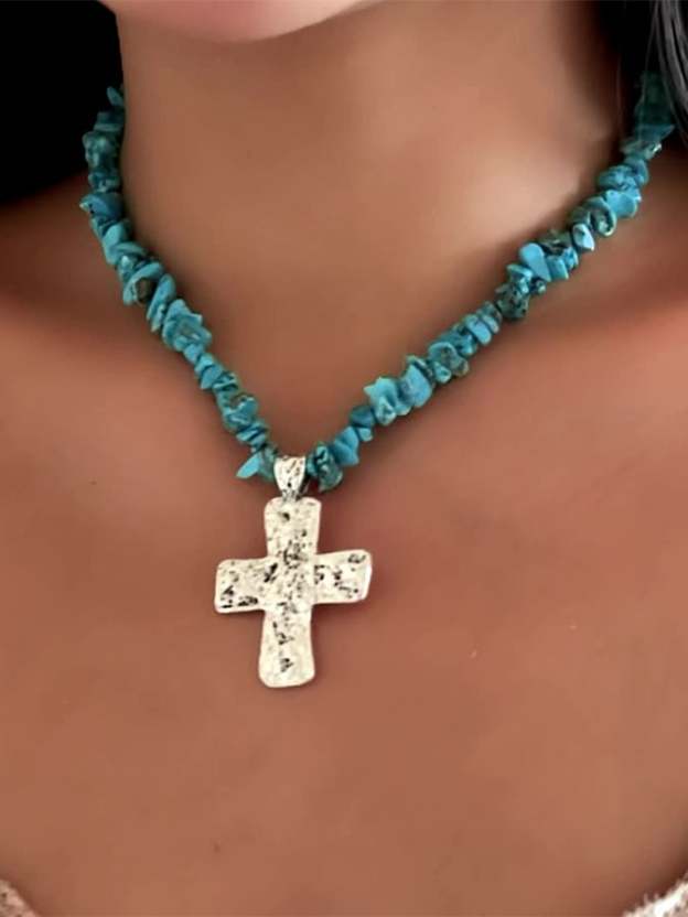 Women's Western Style Cross Necklace-POIULTD