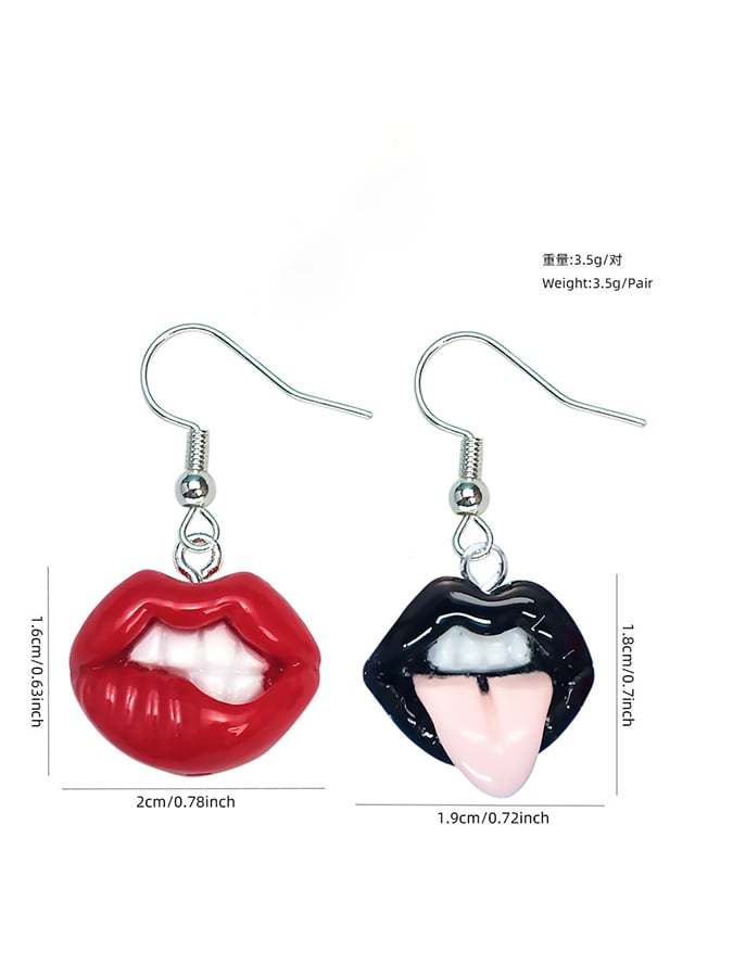 Women's Carnival Lips Flame Red Lips Creative Personalized Funny Earrings-POIULTD