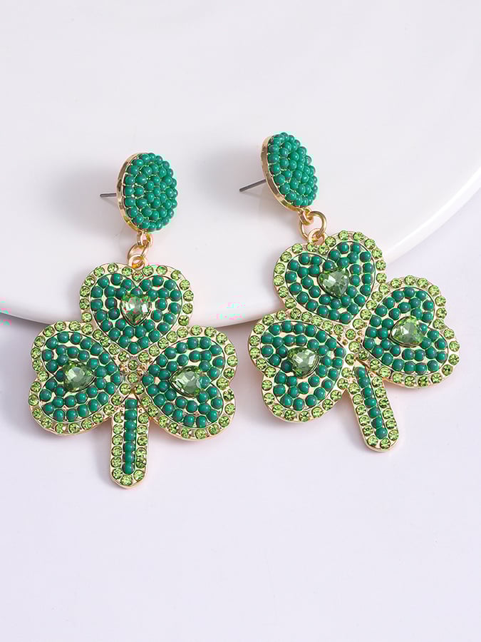 Women's St. Patrick's Day Shamrock Earrings-POIULTD