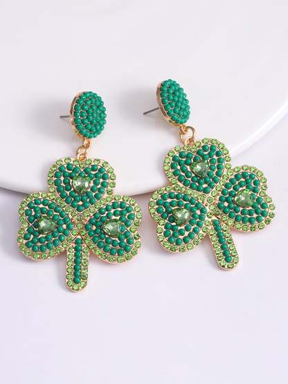 Women's St. Patrick's Day Shamrock Earrings-POIULTD
