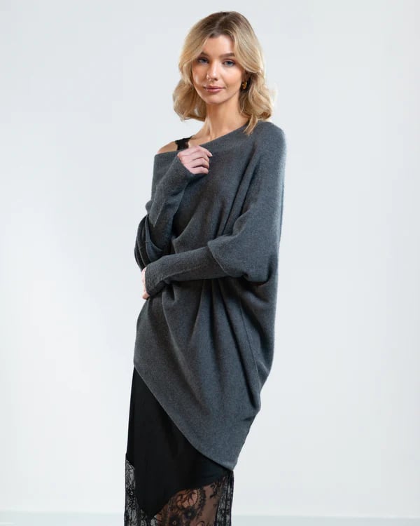 Asymmetric Draped Jumper-POIULTD