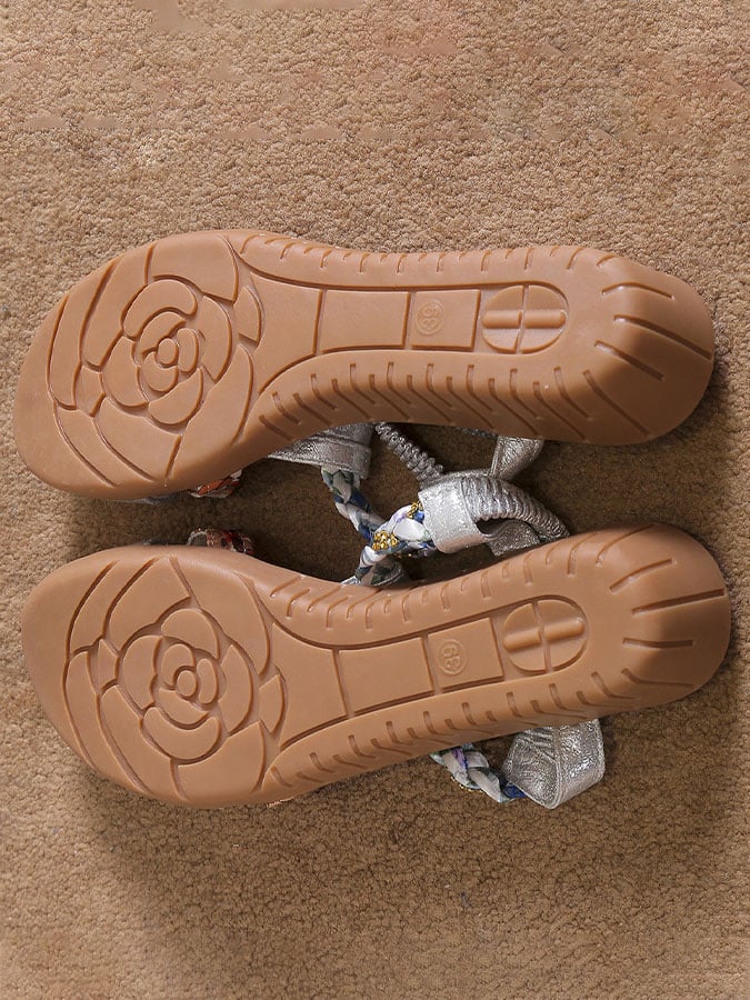 Women's Casual Plain Slip On Flat Heel Wedge Sandals-POIULTD