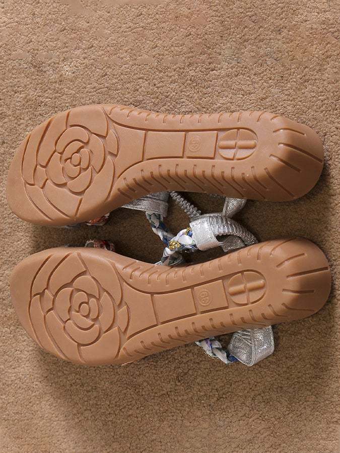 Women's Casual Plain Slip On Flat Heel Wedge Sandals-POIULTD