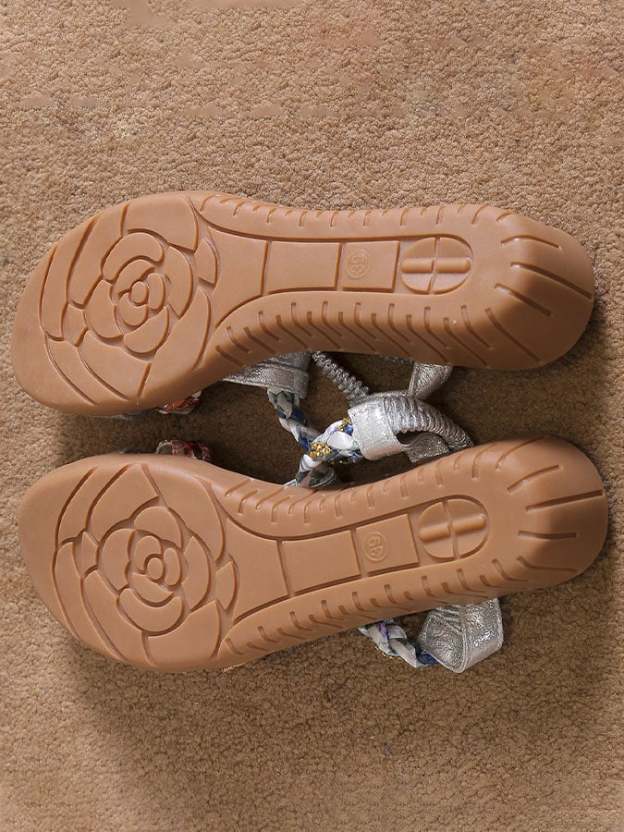 Women's Casual Plain Slip On Flat Heel Wedge Sandals-POIULTD