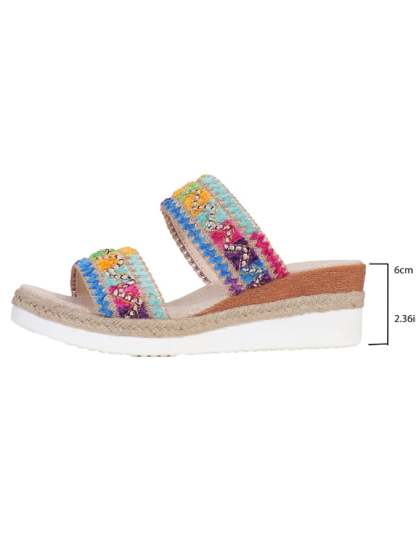 Summer New Foreign Trade Slope -To -Bottom Women's Shoes Cross -Border Large Size One Word With Casual Slope And Slip-POIULTD