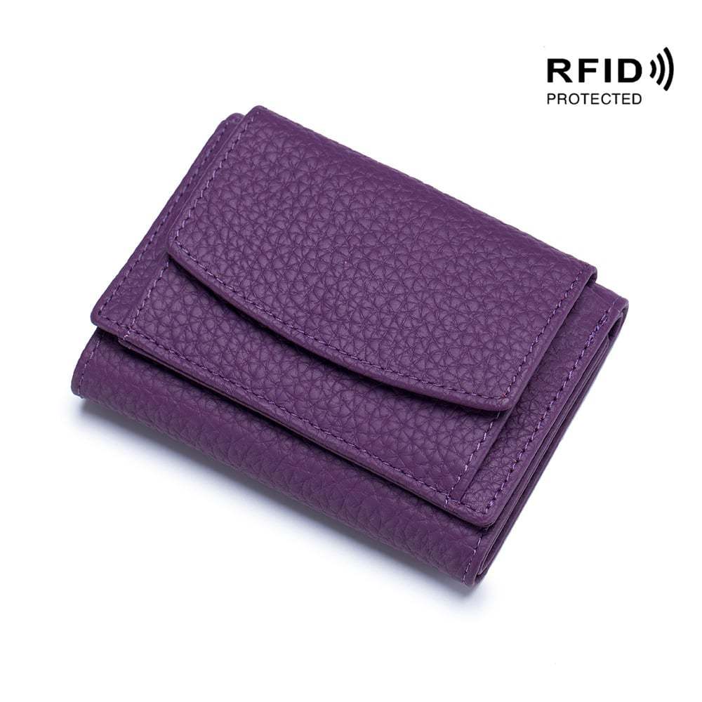 2024 New Genuine Leather RFID Blocking Card Holder Organizer Pocket Mini Wallet-POIULTD