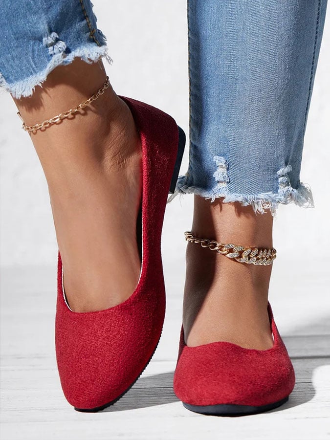 Women's suede non-slip pumps-POIULTD