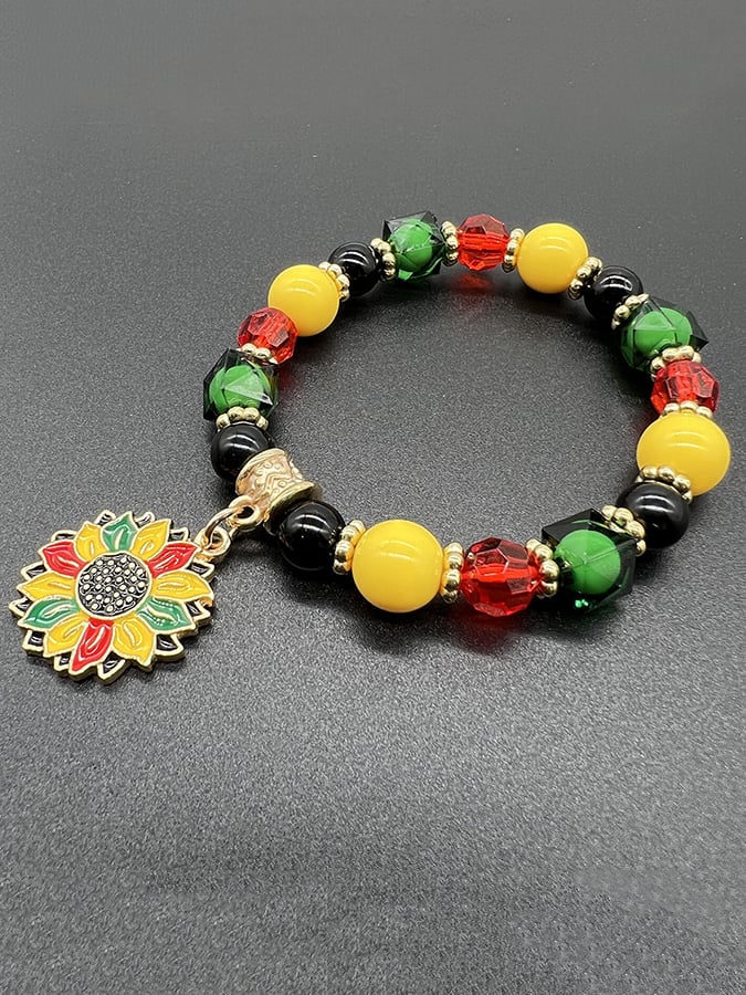Unisex Black History Month Stretch Cord Bracelet-POIULTD