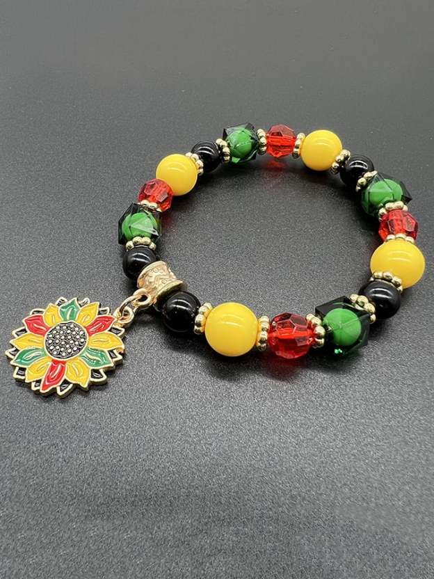 Unisex Black History Month Stretch Cord Bracelet-POIULTD