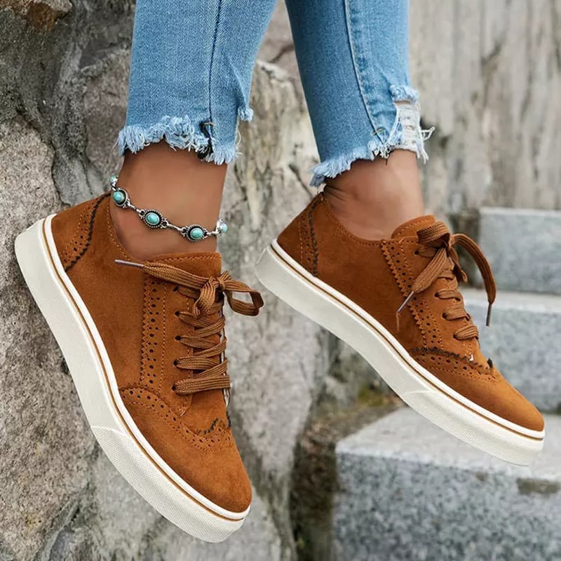 Women's Thick Bottom Lace Up Travel Casual Shoes-POIULTD