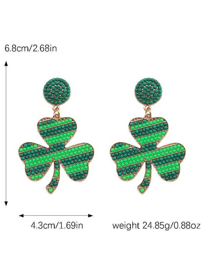 Women's St. Patrick's Day Shamrock Earrings-POIULTD