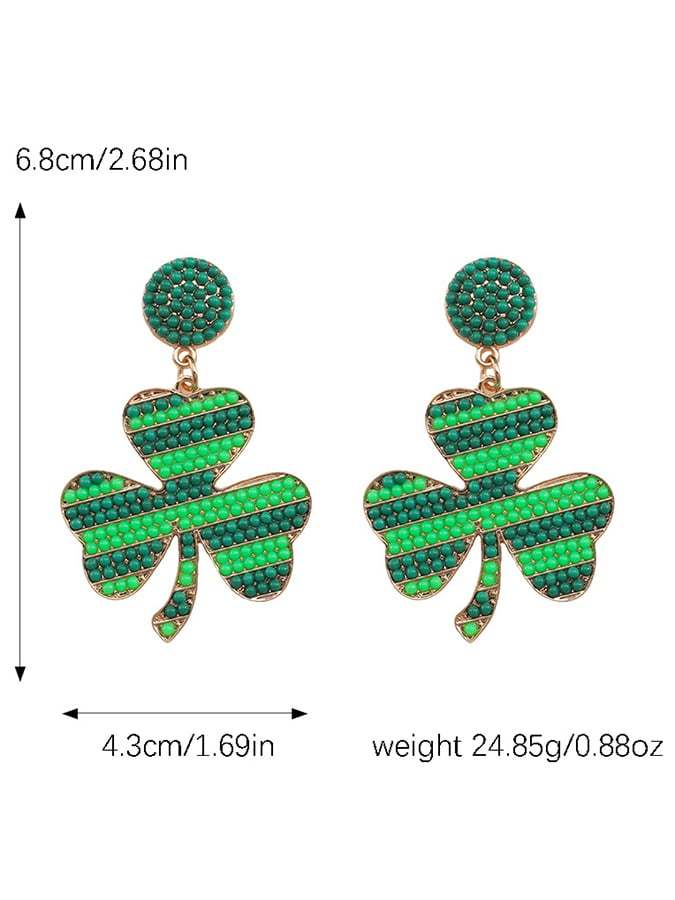 Women's St. Patrick's Day Shamrock Earrings-POIULTD