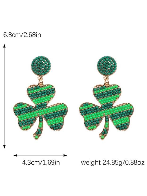 Women's St. Patrick's Day Shamrock Earrings-POIULTD
