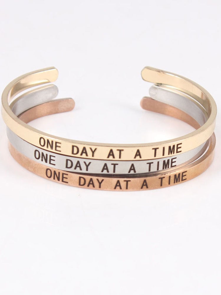 One Day At A Time Stainless Steel Bracelet-POIULTD