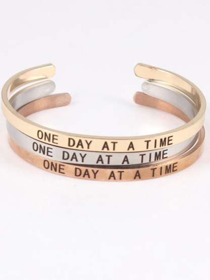 One Day At A Time Stainless Steel Bracelet-POIULTD