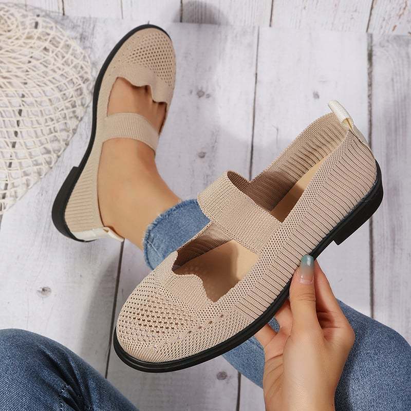 Casual Stretch Flat Women's Flyknit Shoes-POIULTD