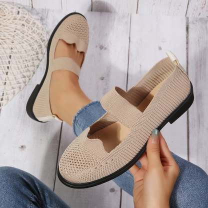 Casual Stretch Flat Women's Flyknit Shoes-POIULTD