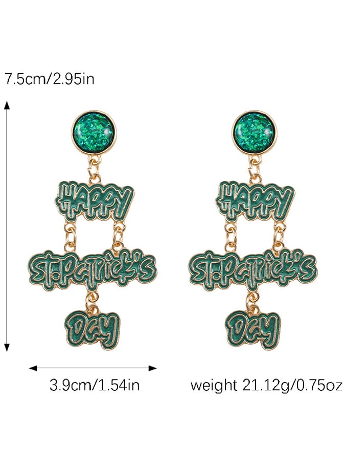 Women's Happy St. Patrick's Day Earrings-POIULTD