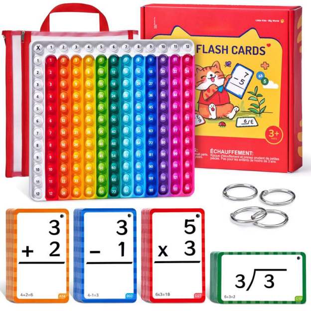 Math Fidget Toy, Math Game with Addition,Subtraction,Multiplication,Division Flash Cards or Time Table(Using age: 3+)-POIULTD