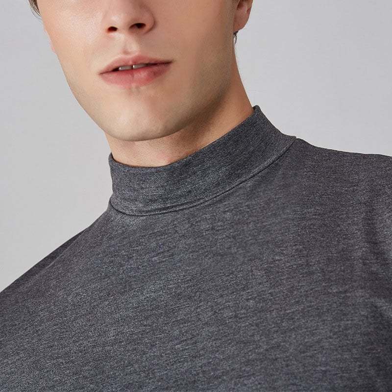 Men 's High Neck Slim Fit T-shirt-POIULTD