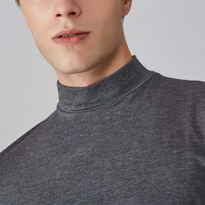 Men 's High Neck Slim Fit T-shirt-POIULTD