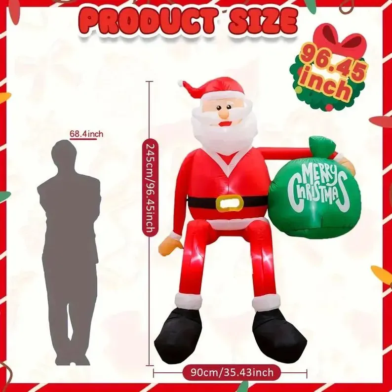🔥Christmas sale with 59% off💥Santa Claus outdoor inflatable scene decoration