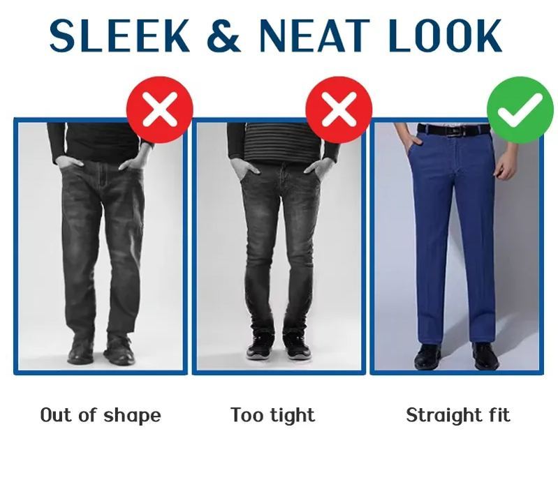 LAST DAY SALE 70% OFF - Men's High Waist Straight Fit Stretch Jeans-POIULTD