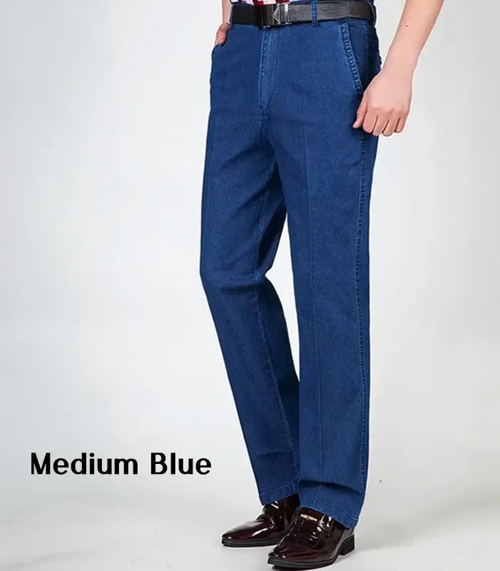 LAST DAY SALE 70% OFF - Men's High Waist Straight Fit Stretch Jeans-POIULTD