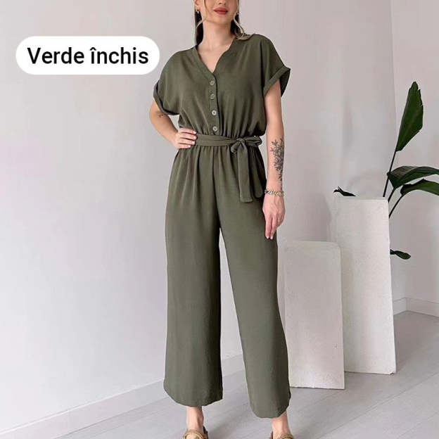 (48% OFF🔥Buy 2 Free Shipping) 💖Women's V-Neck Short-Sleeve Casual Jumpsuit-POIULTD