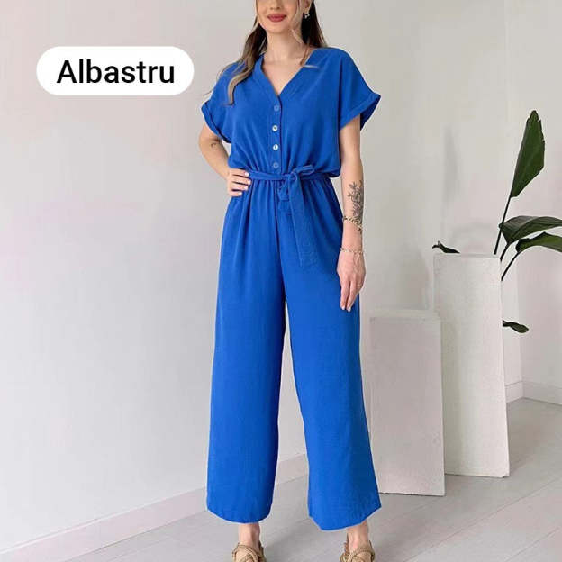 (48% OFF🔥Buy 2 Free Shipping) 💖Women's V-Neck Short-Sleeve Casual Jumpsuit-POIULTD