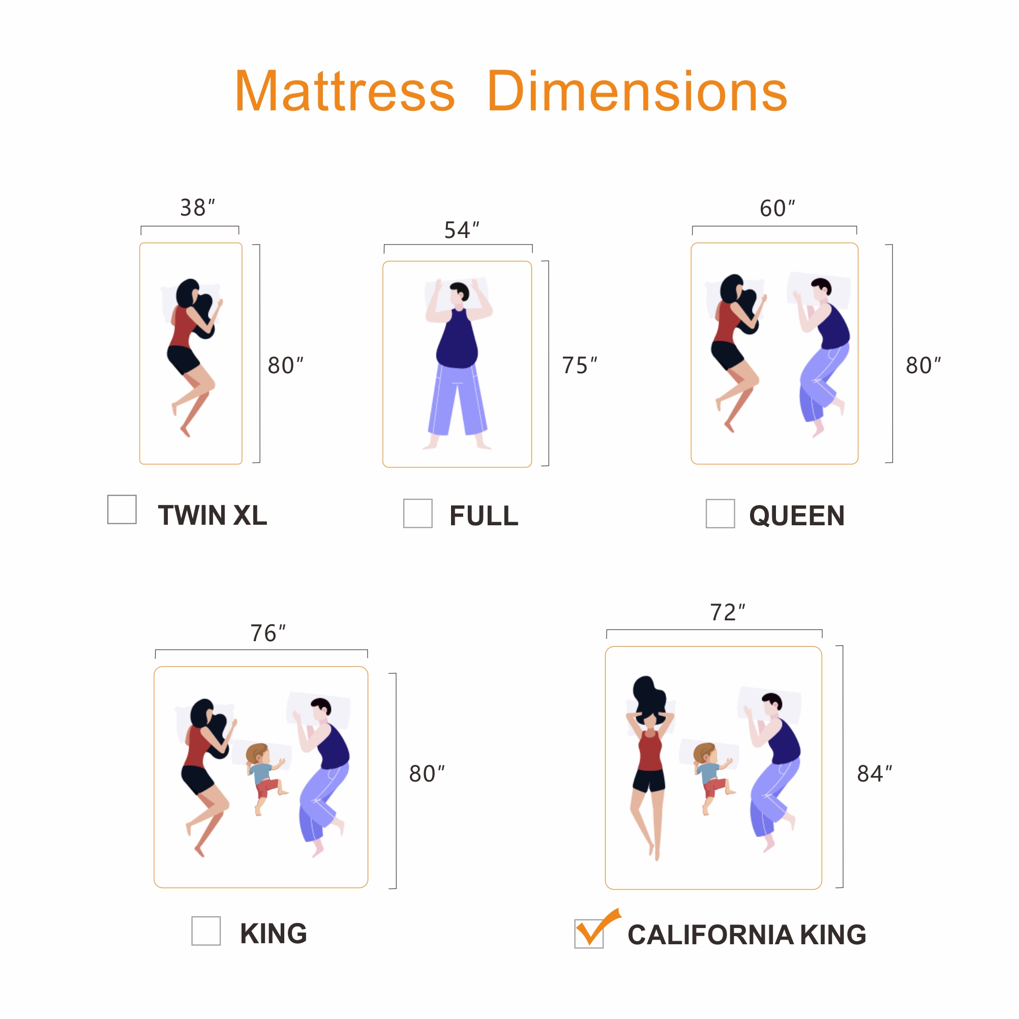 14" Medium Plush California King Size Memory Foam Mattress eshinesleep