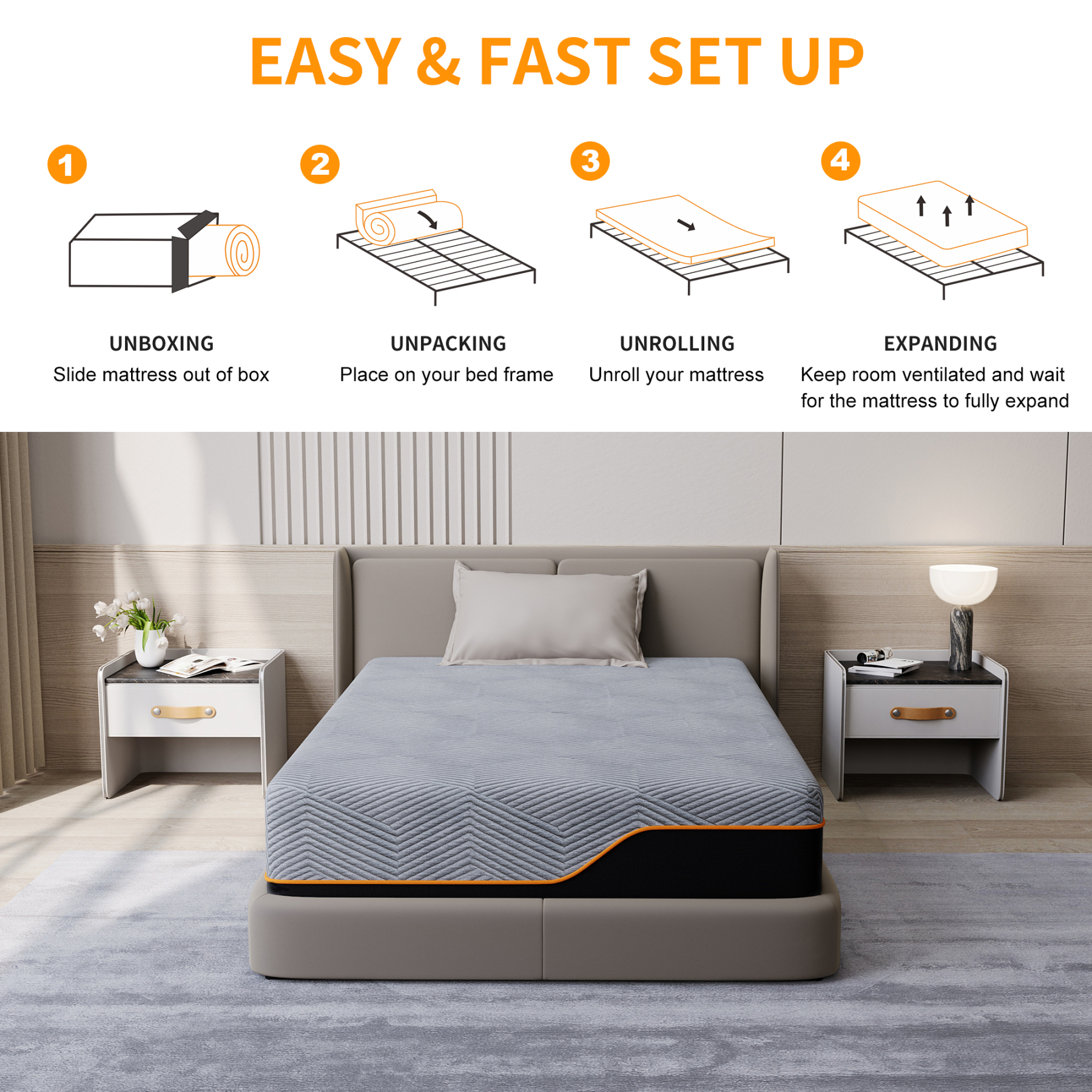 ESHINE 14” LUX Memory Form Mattress-eshinesleep
