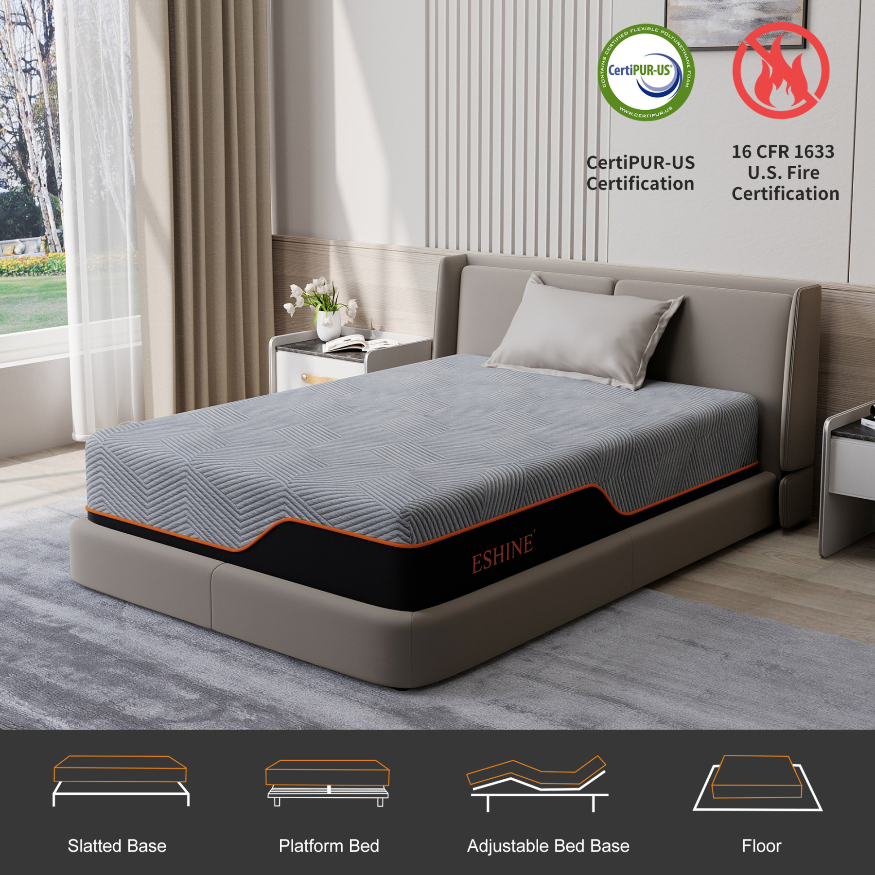 ESHINE 14” LUX Memory Form Mattress-eshinesleep