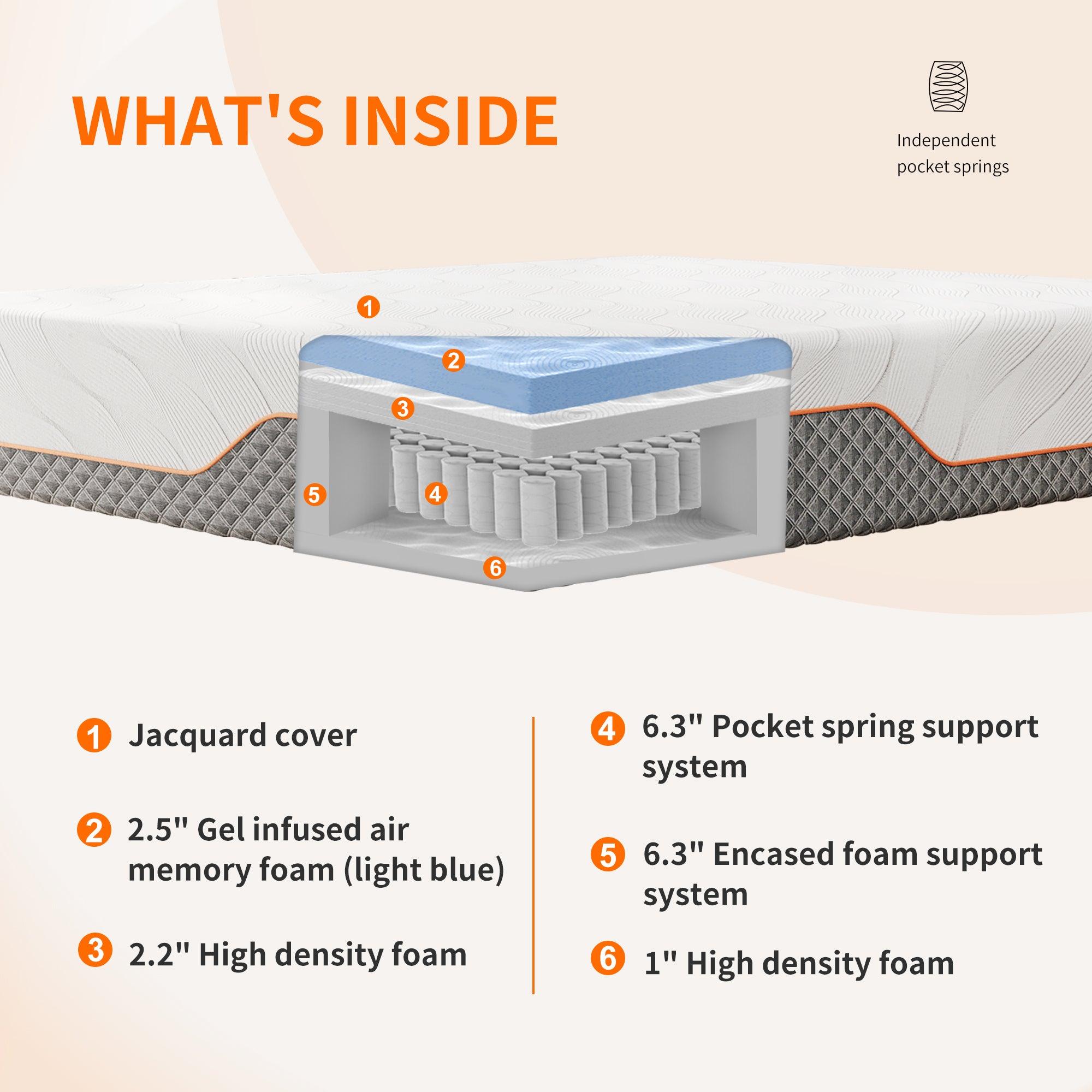 ESHINE 12” LUX Hybrid Mattress-eshinesleep