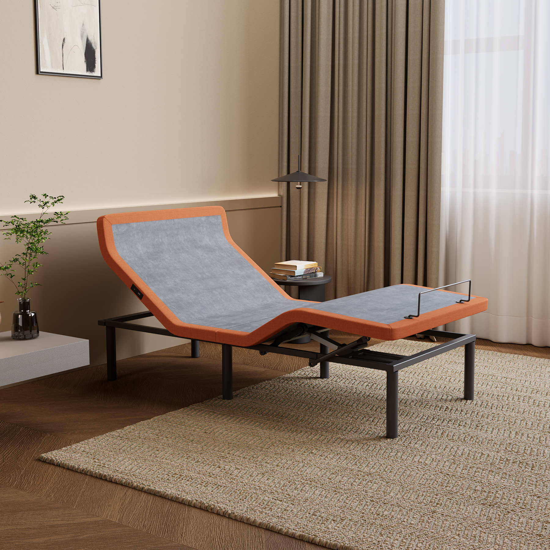 FlexSleep Pro Series E5000, Massage Back Support Adjustable Bed Frame-eshinesleep
