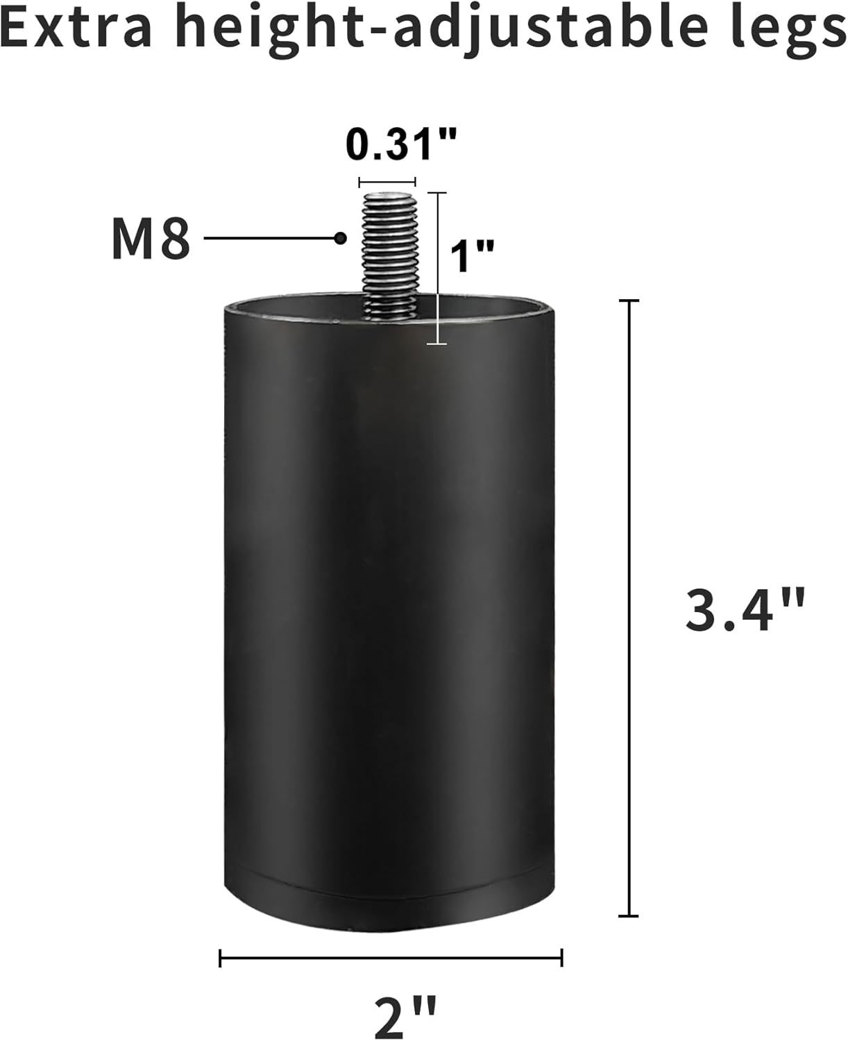 ESHINE Adjustable short Leg ( 3.4") M8